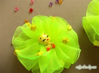 Бант для волос (лимонный, органза, tweety).