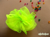 Бант для волос (лимонная органза, хрусталик).