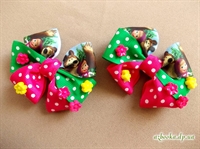 Бант для волос (цветной текстиль, Маша и Медведь).