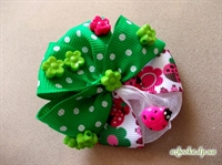 Бант для волос (цветной, текстиль, органза, божьи коровки, цветочки).
